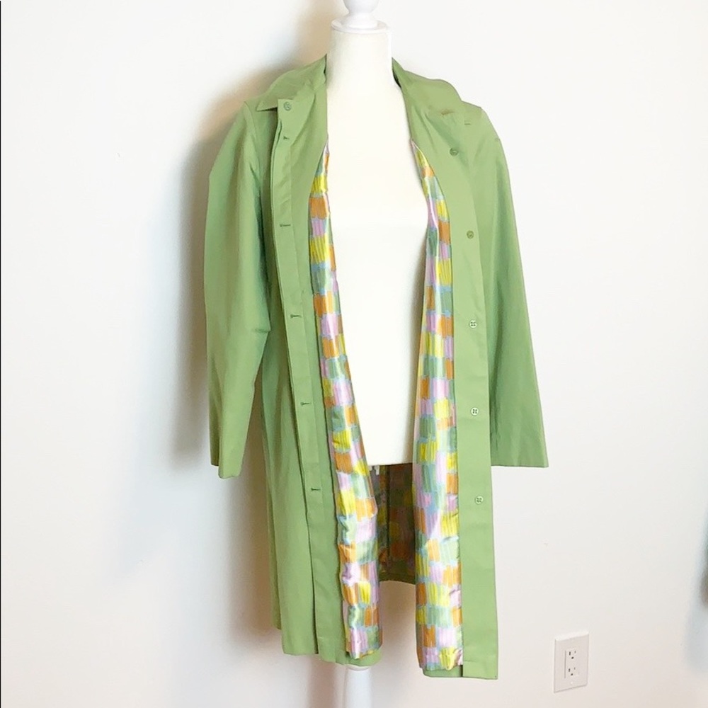 Jones New York Lightweight Green Raincoat - M